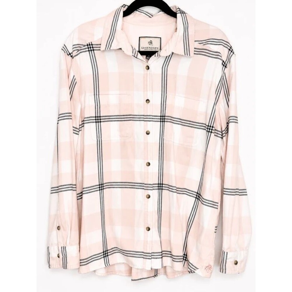 Legendary Whitetails Pale Pink Plaid Button-Up Shirt | XL